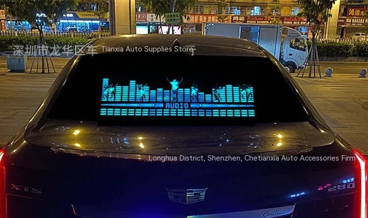 Car interior rhythm light with voice control and 90 by 25 cm electroluminescent panel
