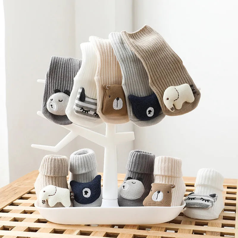 Baby non-slip dispensing glue socks in combed cotton for children floor use