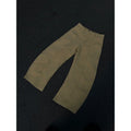 Men's khaki straight-leg casual cotton trousers on a white background.