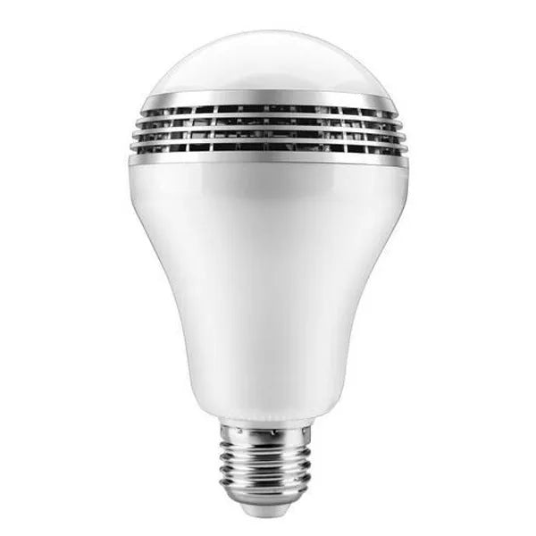 E27 smart Bluetooth speaker light bulb with white and multi-coloured LED glow