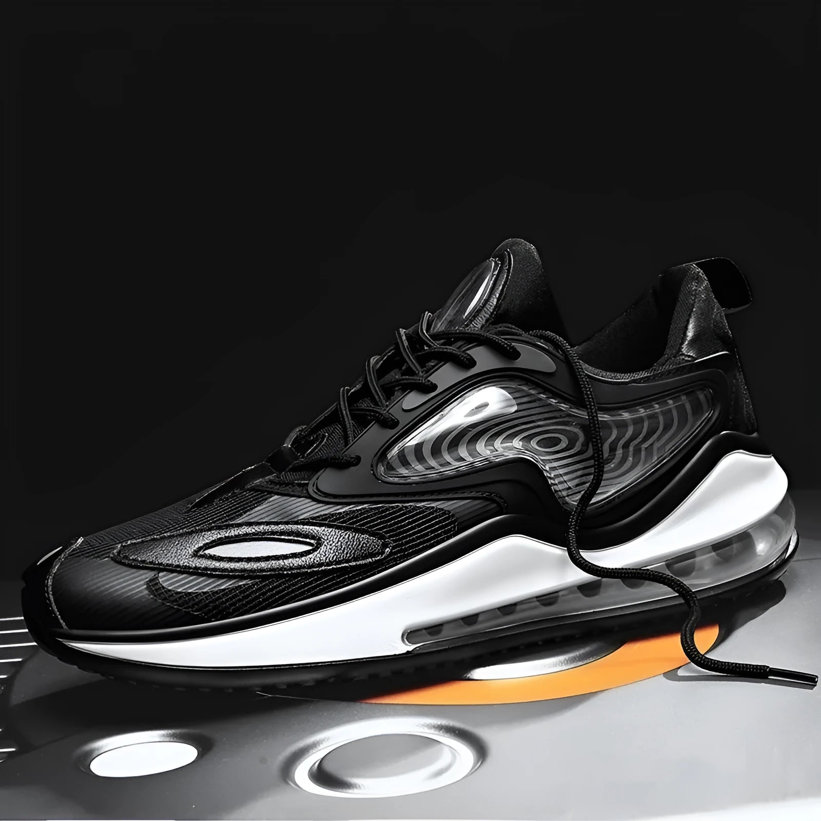 Men's summer air cushion casual shoes in Space Black or Space White with rubber soles