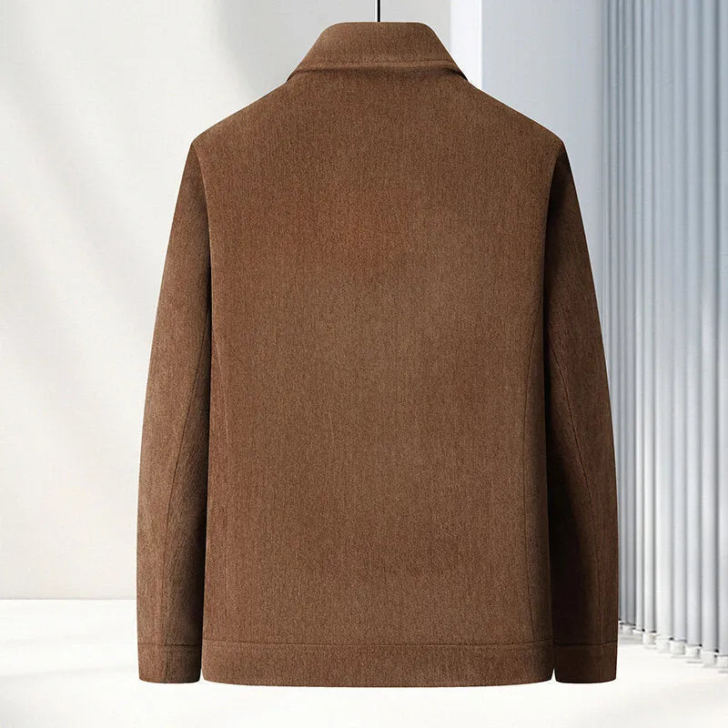 Men's casual vinylon jacket slim fit coat in four colour options for middle-aged adults