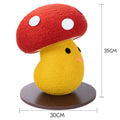 Foldable accordion design cardboard cat scratcher with mushroom-shaped round board for furniture protection