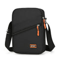 Oxford cloth crossbody commuter shoulder bag in silver grey colour with contrast details