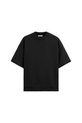 Loose fit short sleeve and shorts set in polyester fabric with double-sided texture