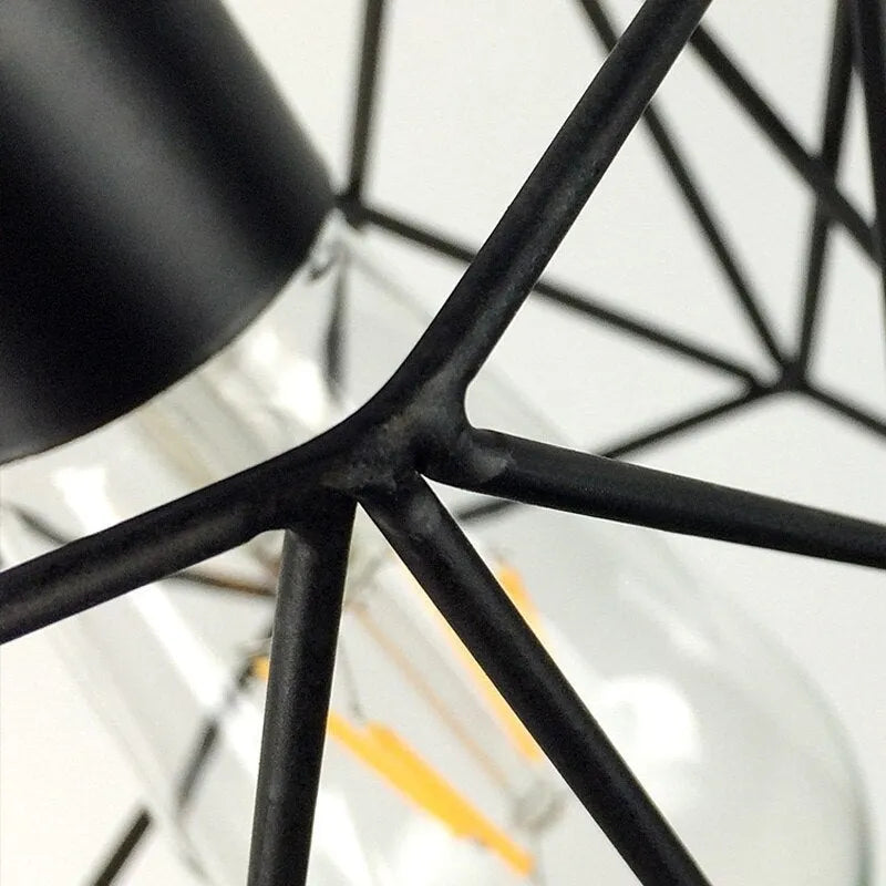 American country style decorative pendant light with an iron shade, showing its dimensions.