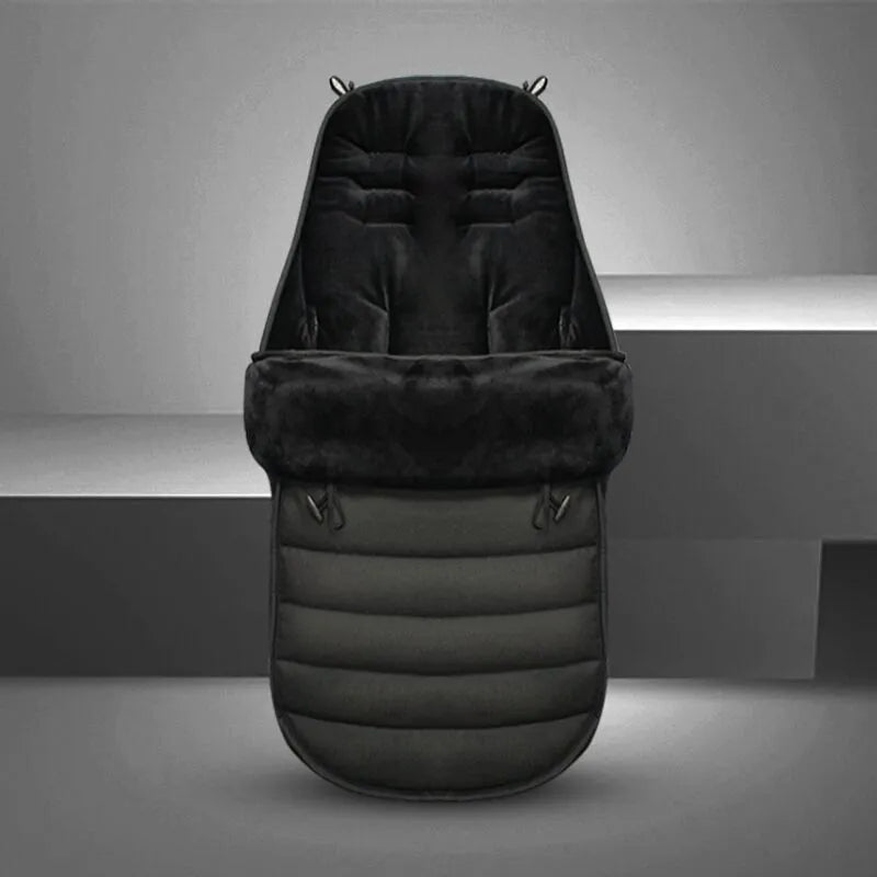 Thick cotton baby sleeping bag in black, 90cm long, unisex swaddle wrap for newborn