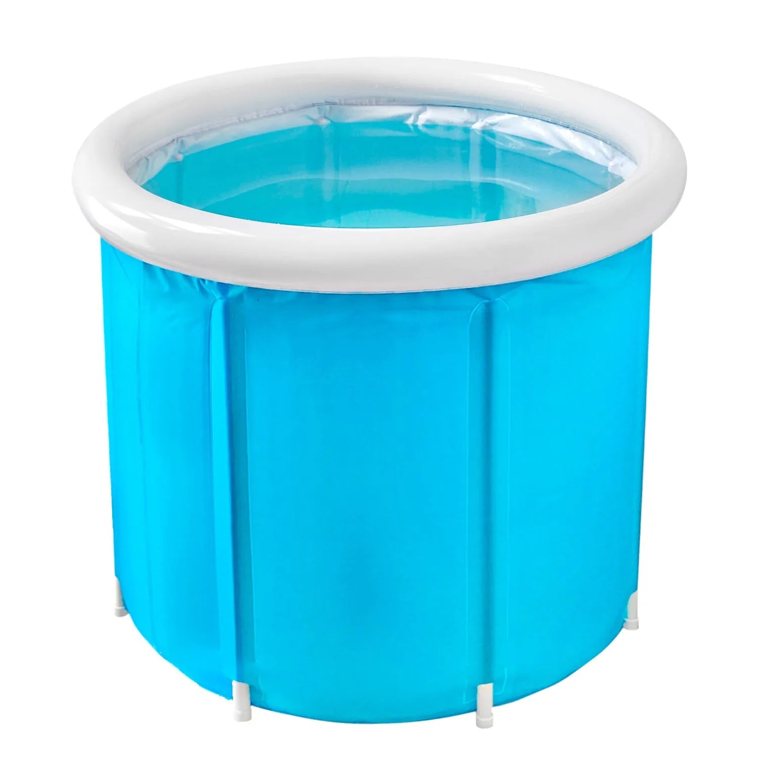 Blue inflatable foldable PVC bath barrel for adults universal size portable tub