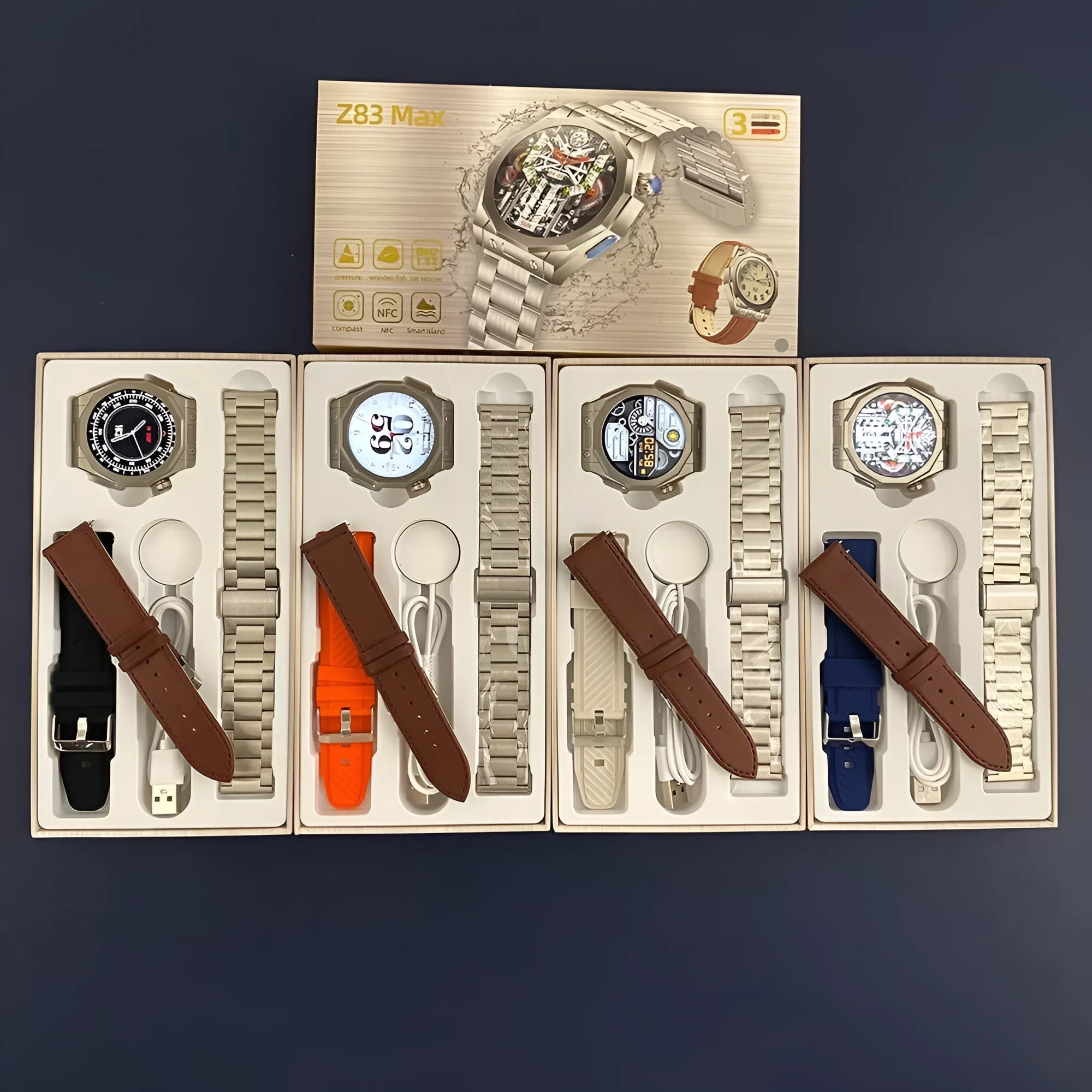 Smart watch with TFT screen and touch buttons on wrist in orange red colour