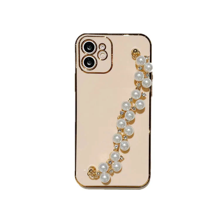 Electroplated pearl soft TPU phone case for Apple iPhone with anti-fall and anti-fingerprint protection, available in multiple colours