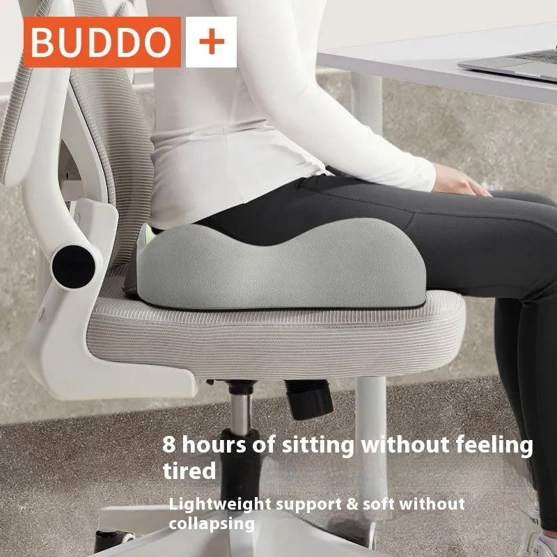 Memory foam waist rest seat cushion in double grey colour for office chair comfort support