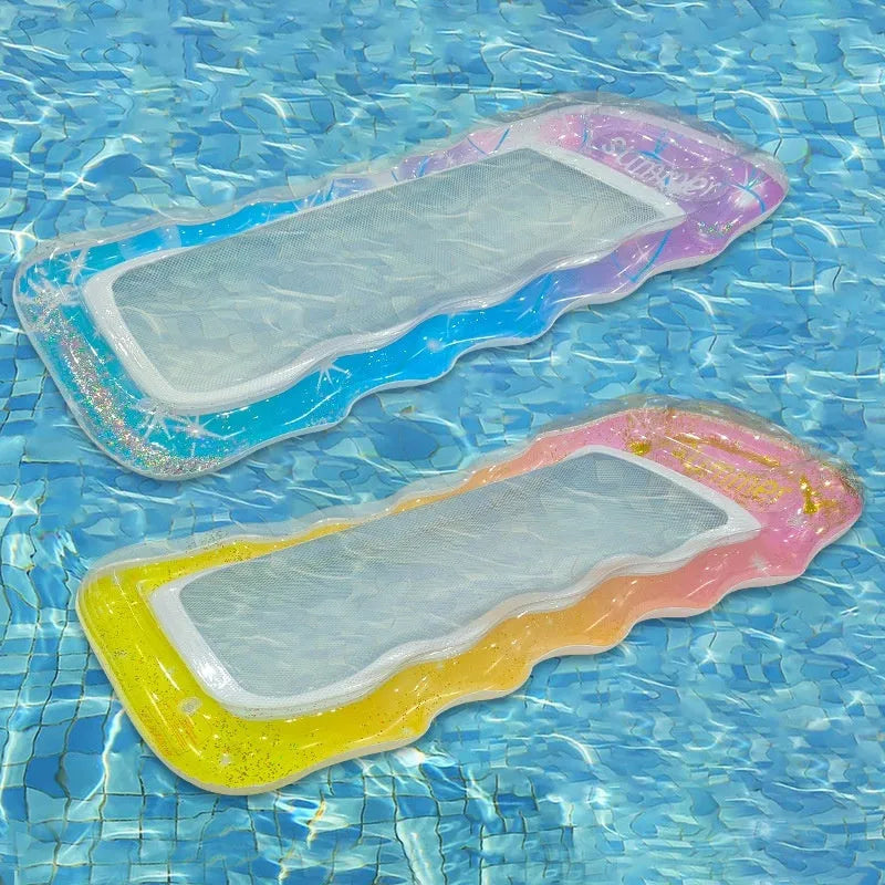 PVC inflatable floating row in gradient colour designs for pool or beach use