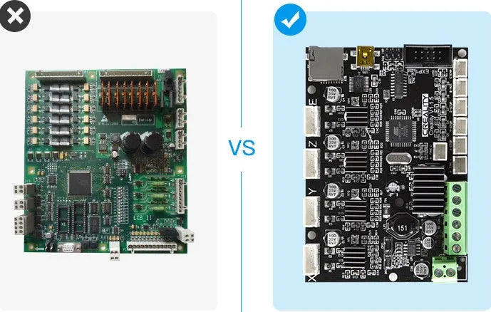 Black 3D printer mute motherboard V.1.1.5 with glass fibre construction, 70.38 by 101.06 millimetres