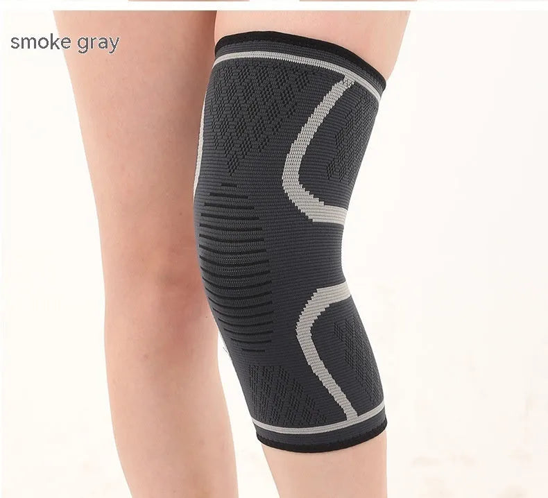 Black double corrugated non-slip stretch knee pad for sports
