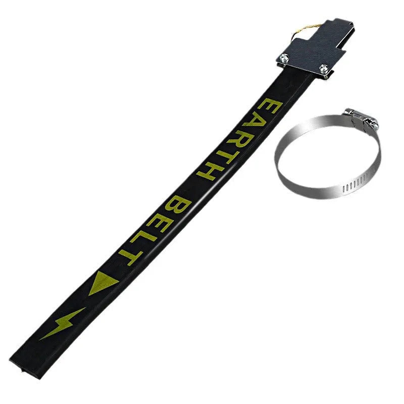 Black 370mm rubber car electrostatic grounding belt with copper wire
