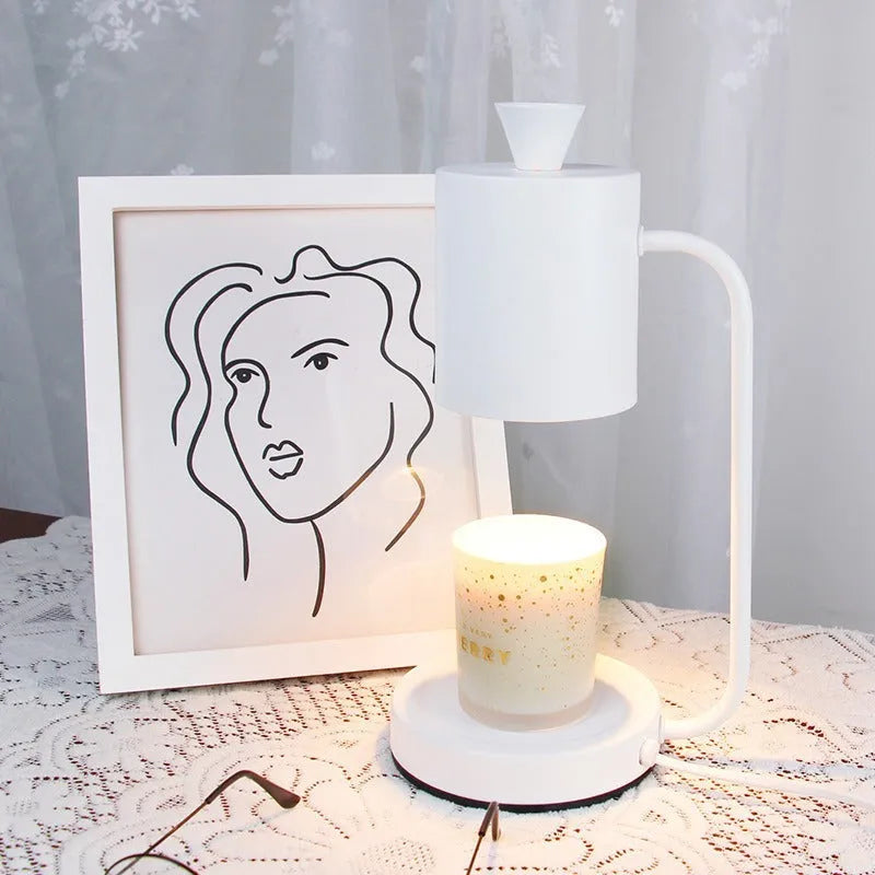 European style aromatherapy wax lamp with dimmer switch in white or yellow colour