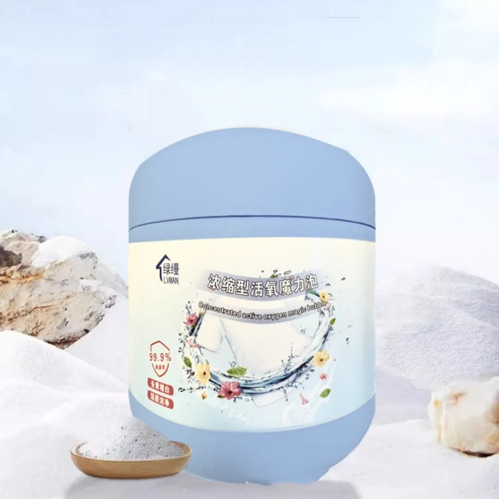 400g bottle of active oxygen bleaching powder with salt fizzer formula for laundry stain removal