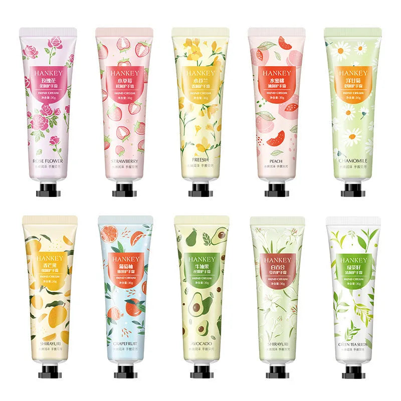 30g fruit-scented hand cream tube with 11 fragrance variant options for dry skin moisturising