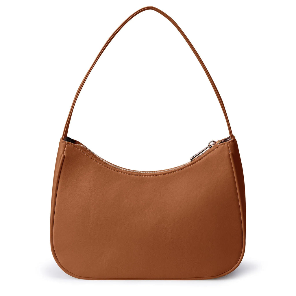 Retro-style waterproof shoulder bag in PU material with adjustable strap