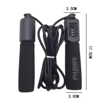 Rope skipping fitness rope with 3m length showing multi-material construction including sponge grip sections