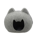 Enclosed felt cat litter house in grey, size 54x38x45cm, with entry hole on front side