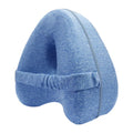 Heart-shaped memory foam leg pillow in blue colour with dimensions 25x23x13cm