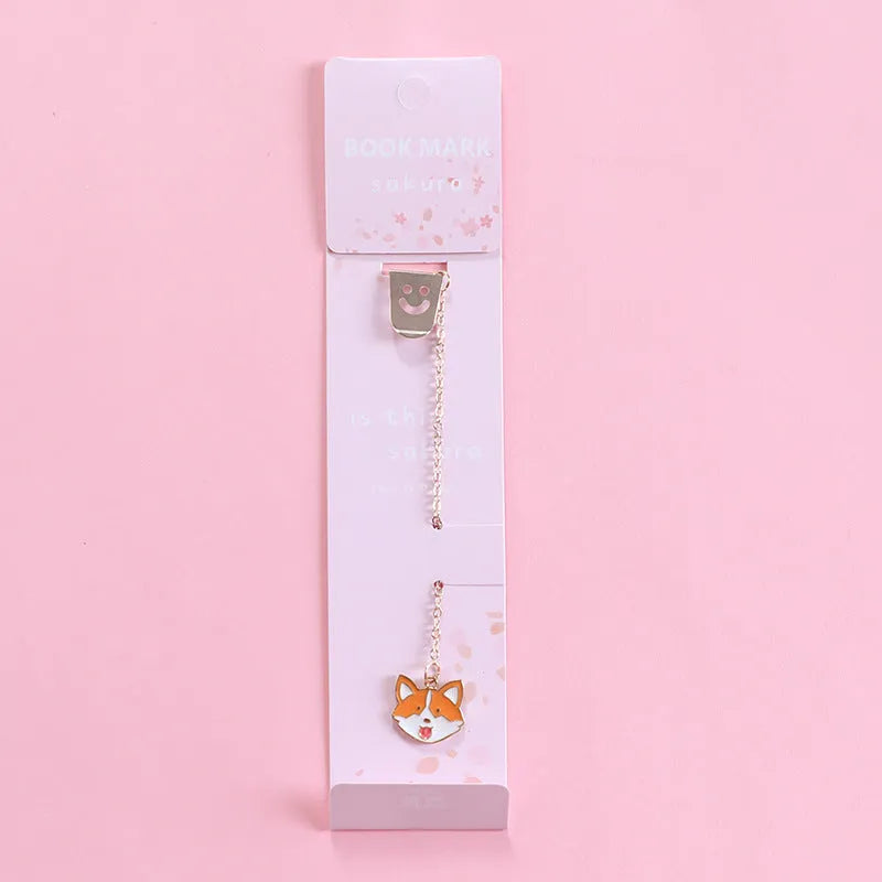 Creative cartoon metal pendant bookmark with alloy construction and colourful cartoon design