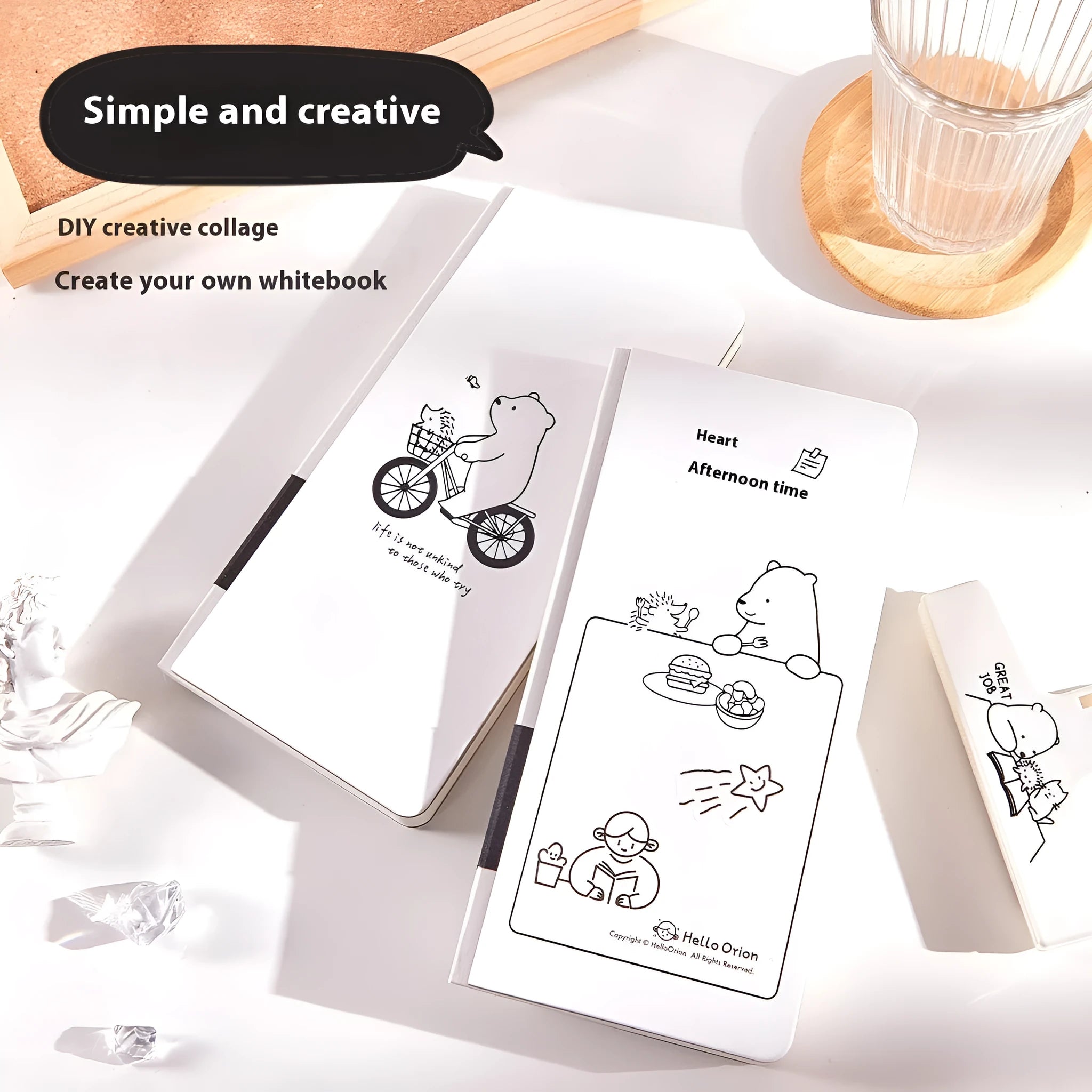 Children's simple style mesh notebook with paper cover in eight colour options including stickers