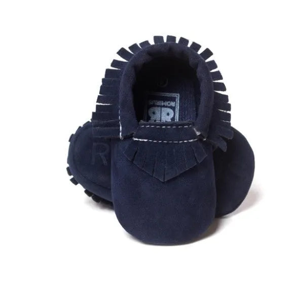 PU suede leather newborn baby shoes with soft sole and non-slip grip available in multiple colours
