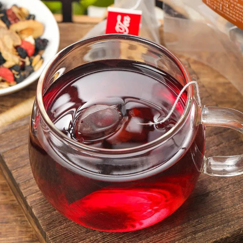 Ginseng Mulberry Black Wolfberry Tea pack with 40 individual 5g sachets totaling 200g