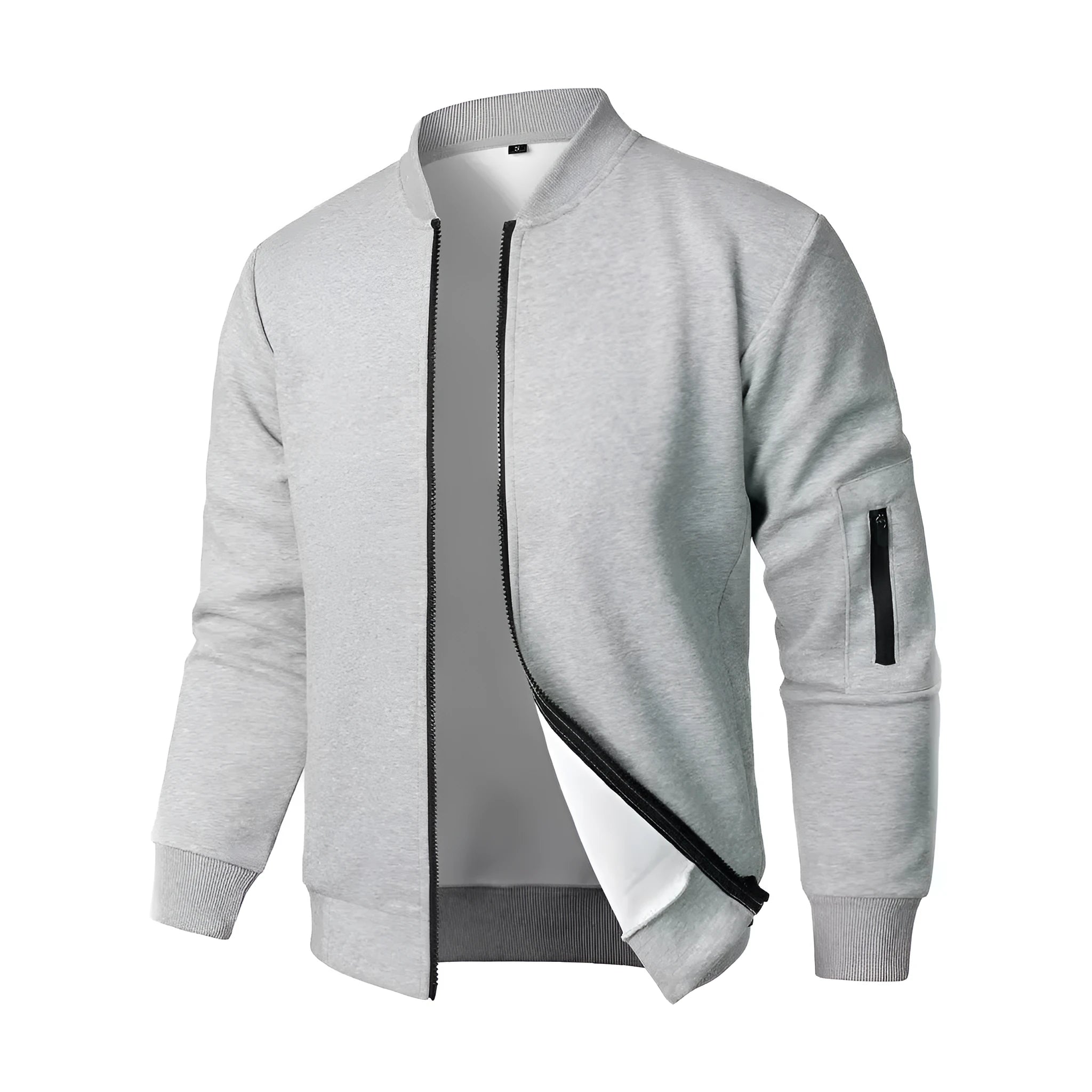 Men's cotton knitted jacket in loose fit with polyester lining, business casual style
