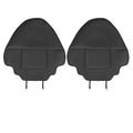 Black leather anti-kick pad for car rear seat protection with centre pocket.