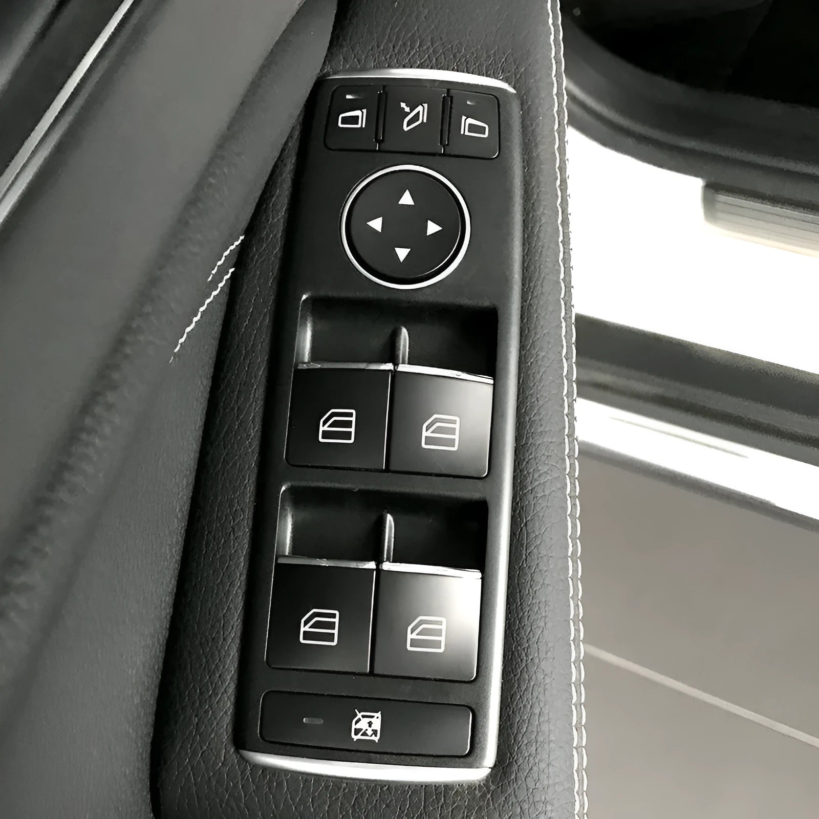 Black glitter window lift button decorative cover for car door control modification