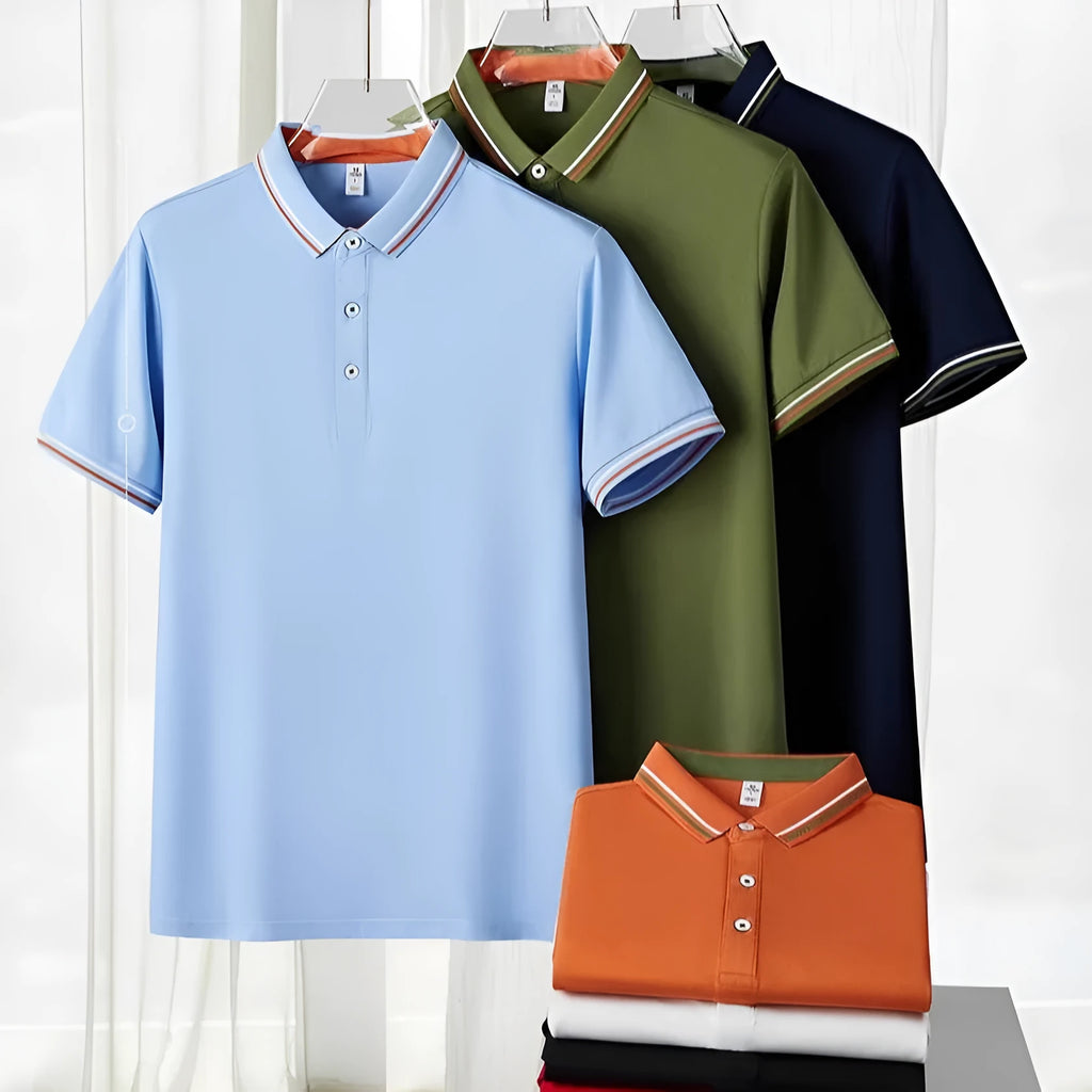 Cotton blend short sleeve polo workwear with collar in slim fit, available in multiple colours and sizes