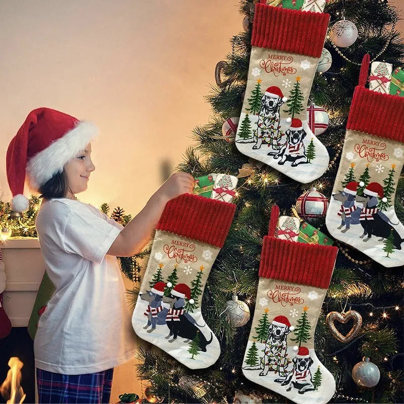 46x28cm cloth Christmas tree pendant gift bag for pet holiday decoration