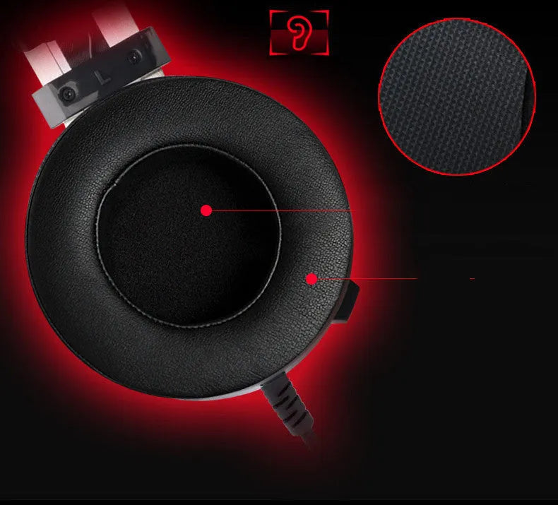 Black wired computer gaming headset with 3.5mm jack and 2-metre cable