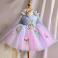 Children's linen pettiskirt princess dress for girls in picture colour, available in 80cm to 160cm heights