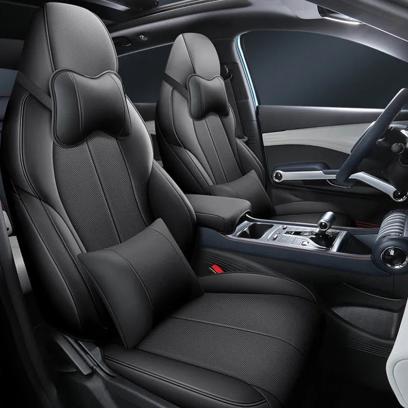 BYD Yuan PLUS car seat cushion cover in adventure green colour, showing back full pack configuration