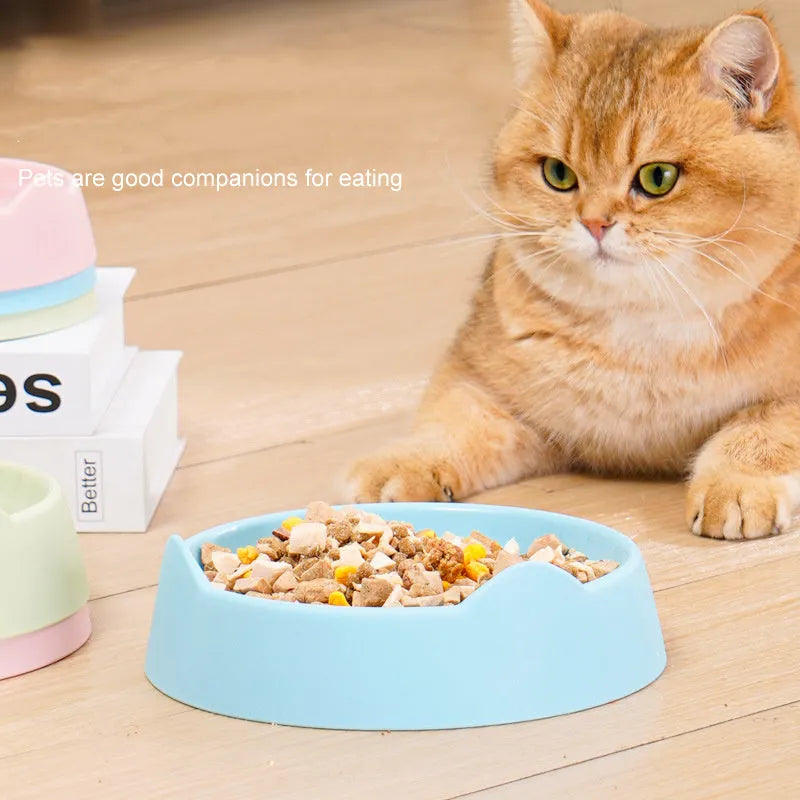 Blue ceramic dog slow feeder bowl with maze puzzle cups for slowing down eating