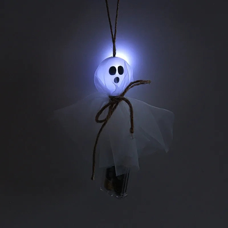 Colourful LED ghost lantern chain with battery box for Halloween decoration