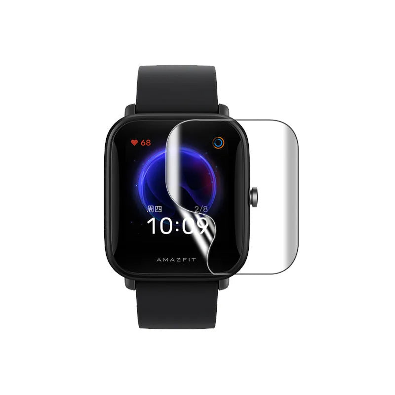 Clear TPU hydrogel screen protection film for Amazfit Bip smartwatch with anti-scratch properties