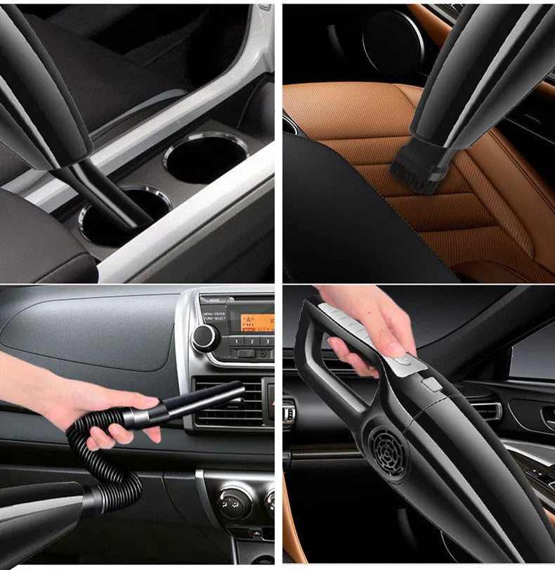 High Power Hypa car vacuum cleaner with cigarette lighter plug in black and orange