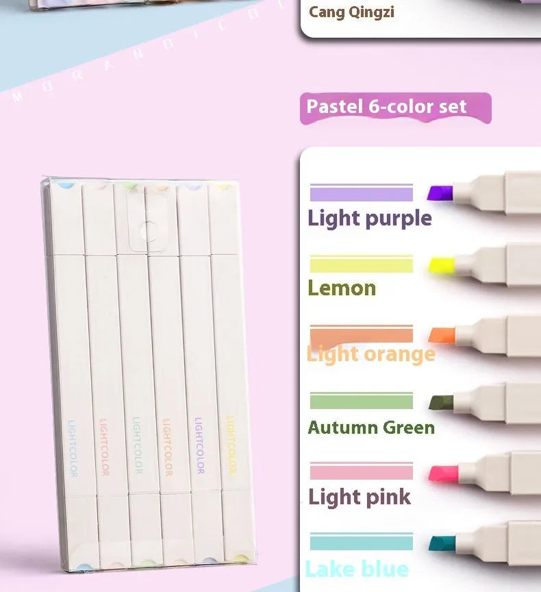 Set of double headed fluorescent marking pens in salt series, sweet series, and mixed colour packs