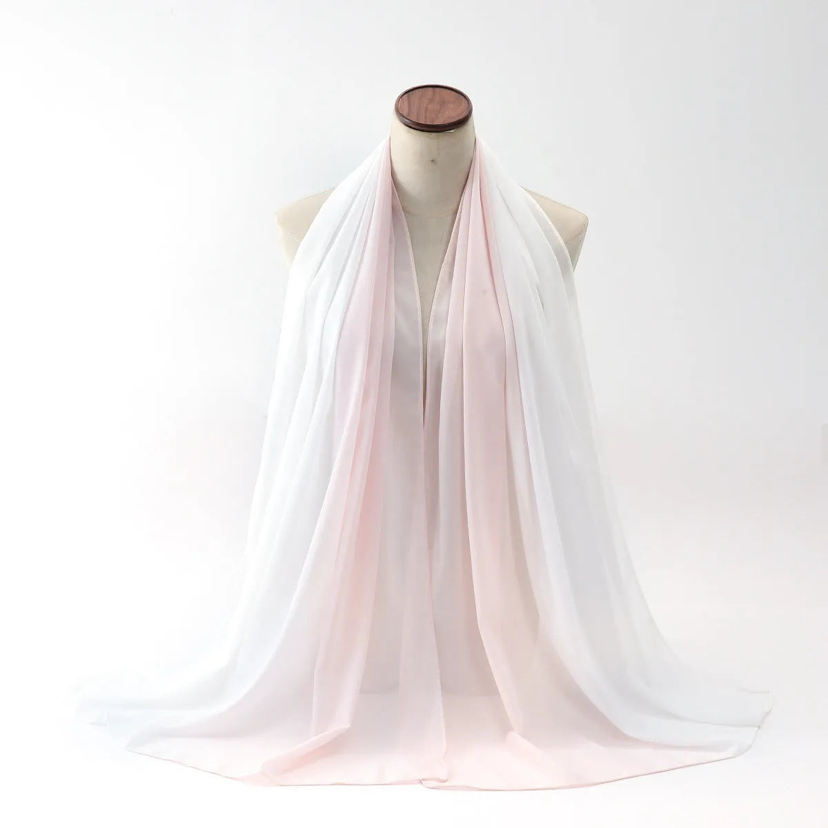 Women's chiffon bubble towel scarf in summer colours showing texture and length