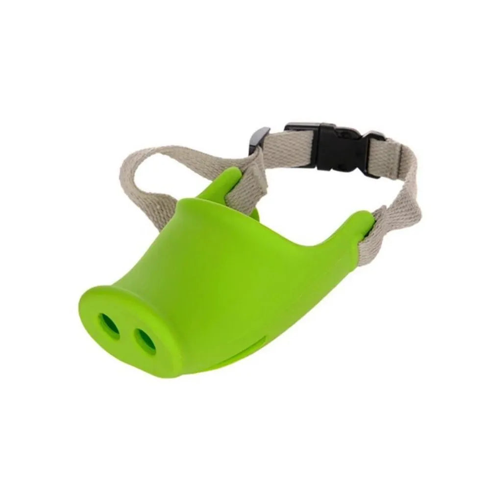 Dog anti-bite mouth cover made of silicone in green and blue, large and small sizes for long mouths and pet pigs