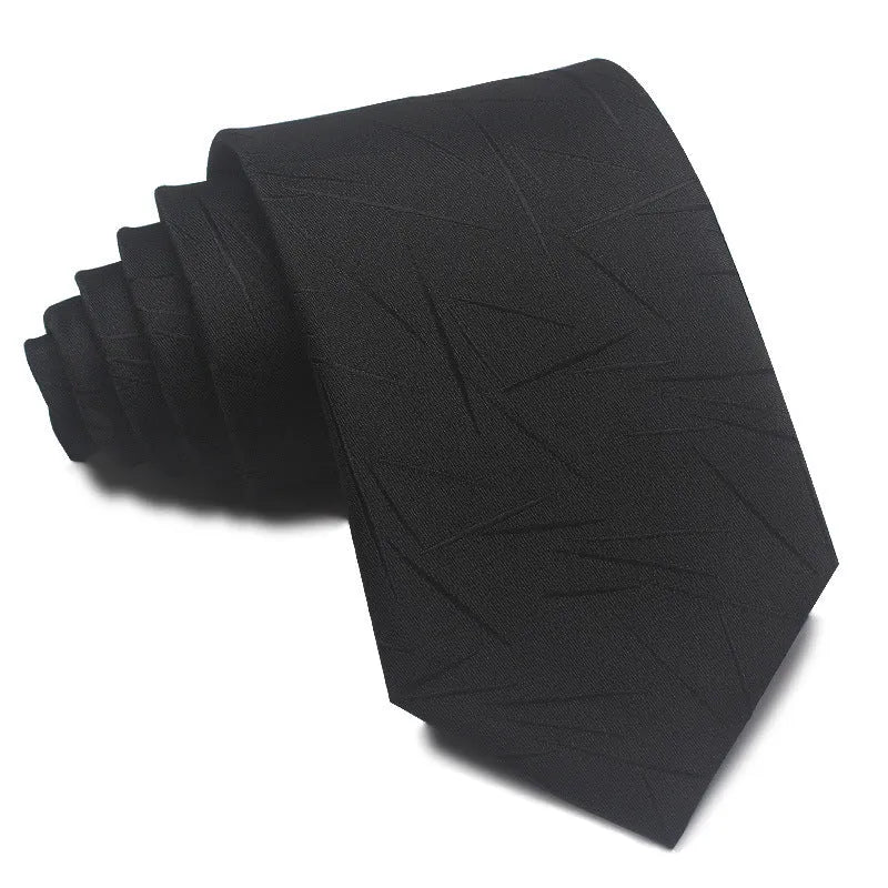 8cm wide red and black striped jacquard tie with an arrow point tip for men's formal wear