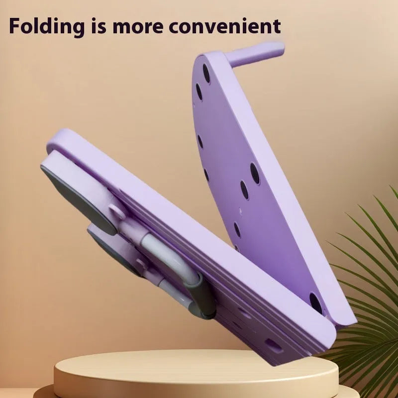 Multi-functional supine board wheel equipment in dark purple and pink for abdominal exercise