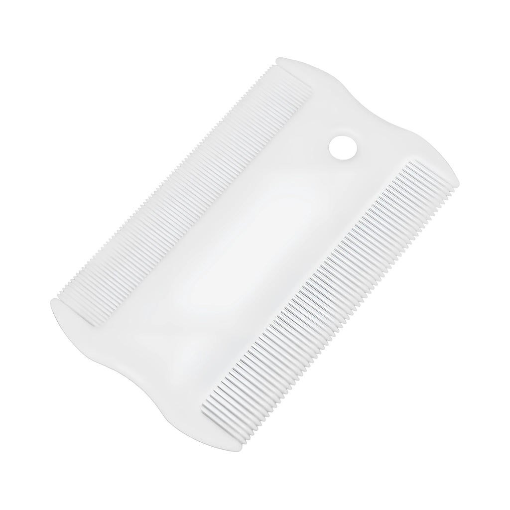 Double-sided plastic pet flea comb with dense teeth and narrow 0.85cm face comb for tear stain removal