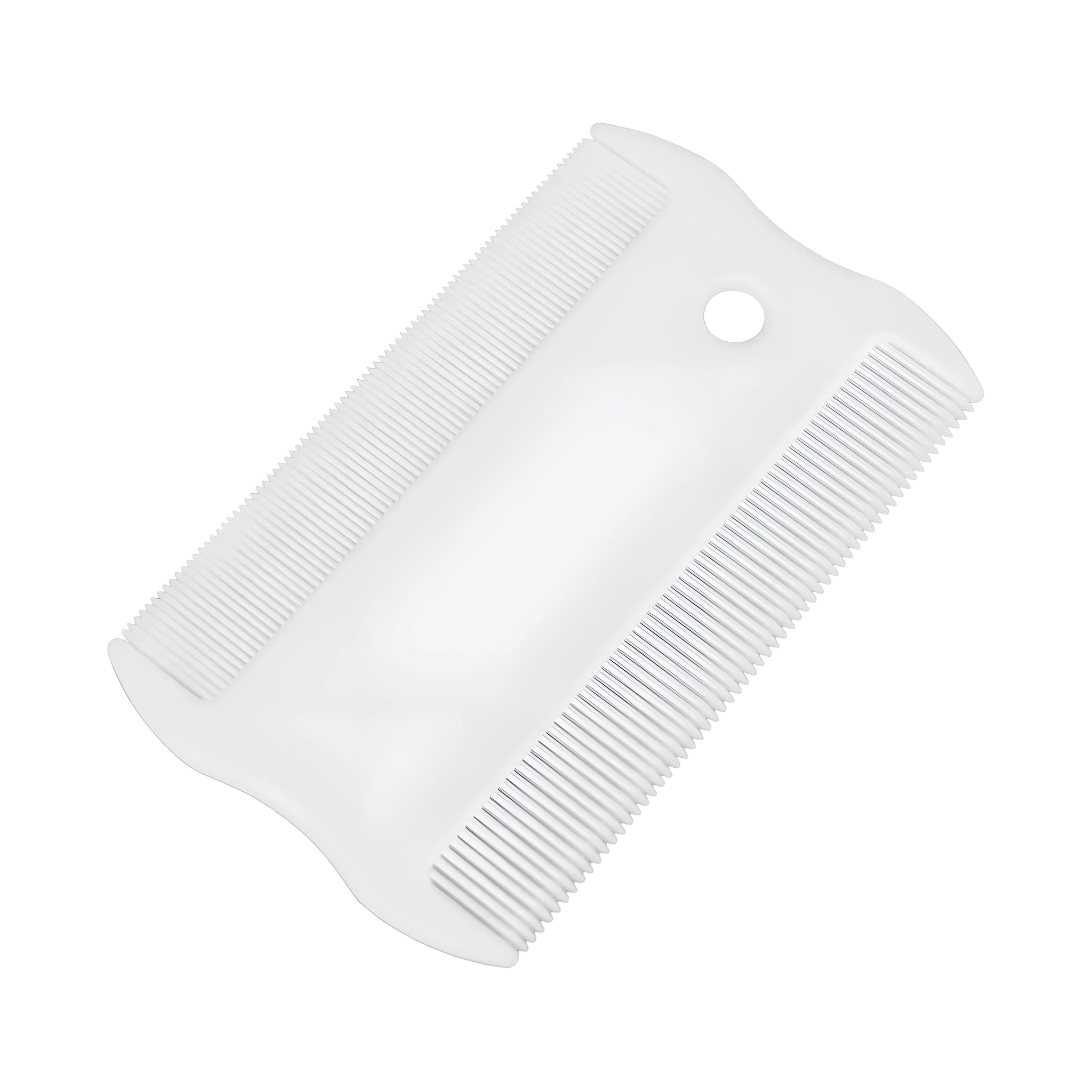Double-sided plastic pet flea comb with dense teeth and narrow 0.85cm face comb for tear stain removal