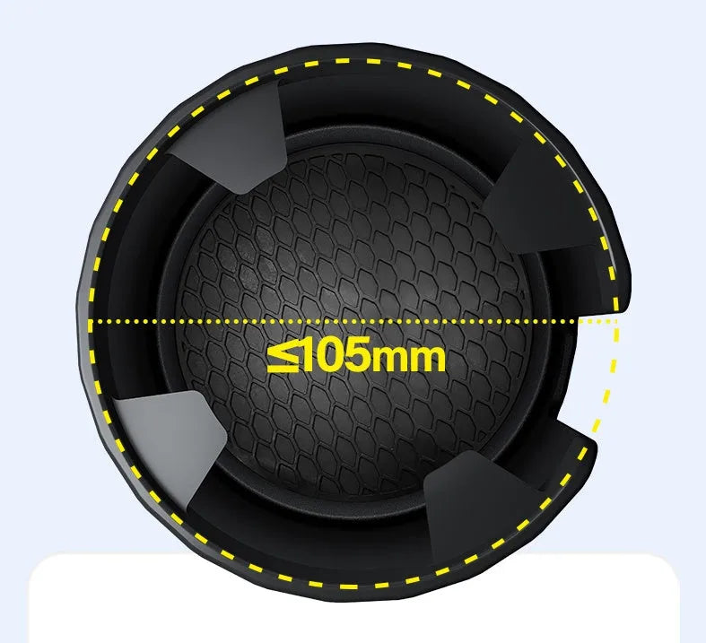 Matte black car cup holder expander with adjustable base for oversized bottles